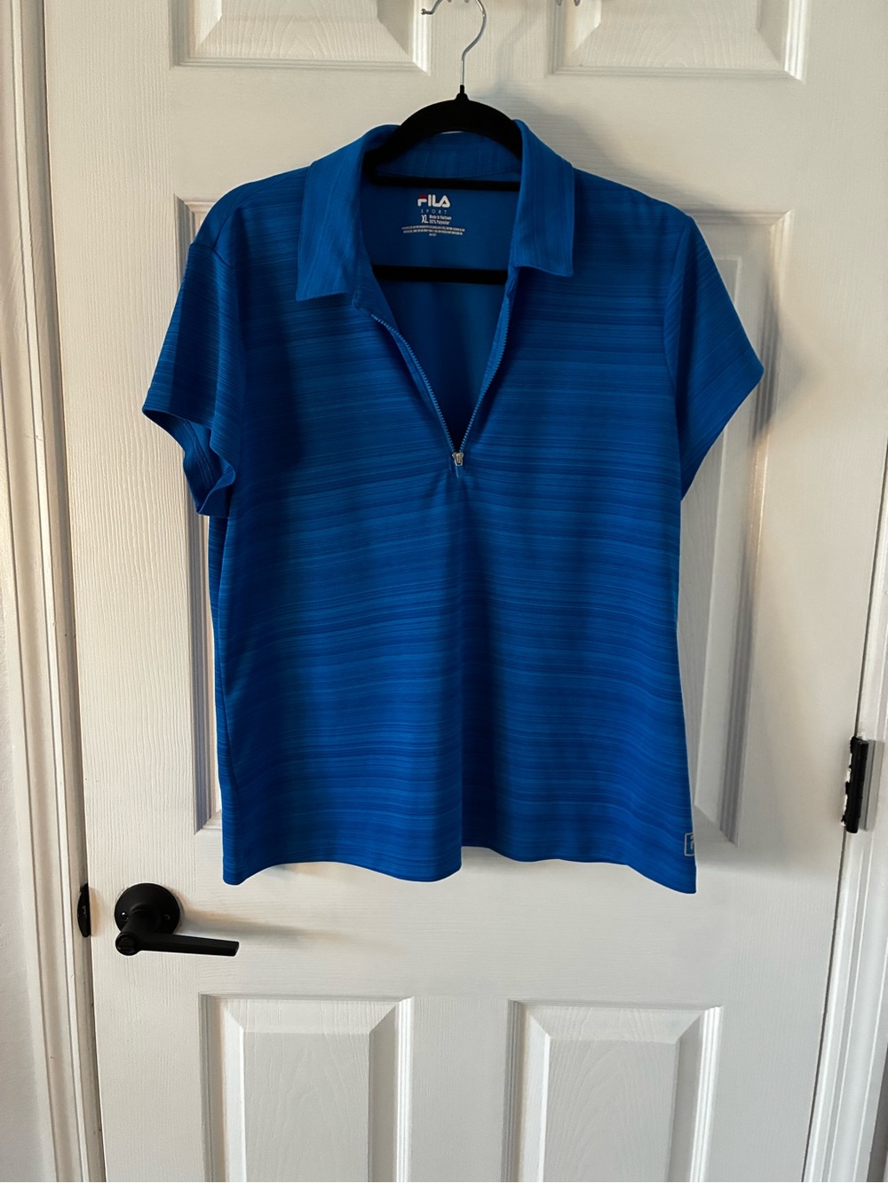 FILA Women's Royal Blue Short Sleeve Zip Polo